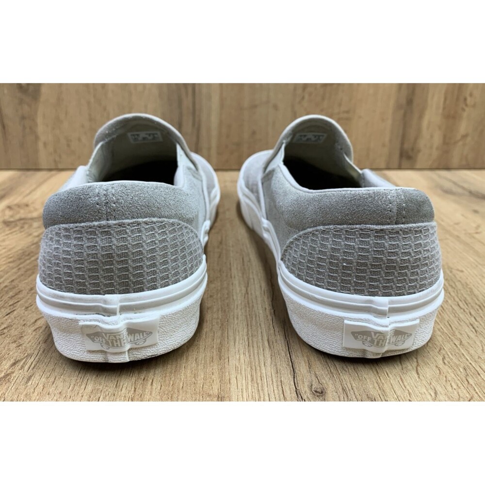 VANS Classic Slip-On (Woven Check) Skate Shoe Size Men's 7.0 Women's 8.5 White - Picture 7 of 12